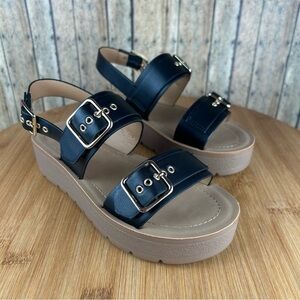 Women's Black Platform Sandals (FUNPLAY-S)